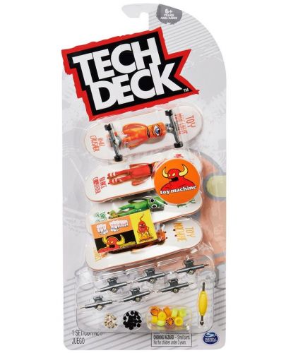 Скейтборди за пръсти Spin Master - Tech Deck, Toy Machine, 4 броя - 1